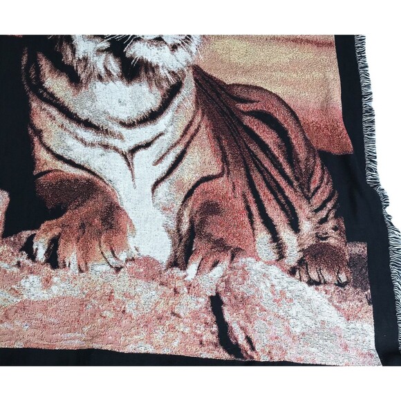 LSU Tigers Throw With Fringe Gold Brown Maroon Collegiate Warm Cozy - Picture 7 of 7